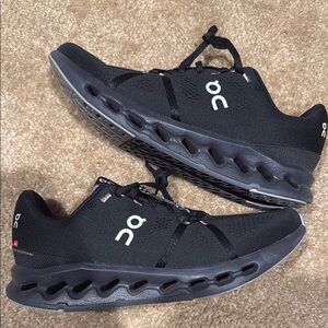 On Running Men's Black Running Shoes Cloudsurfer